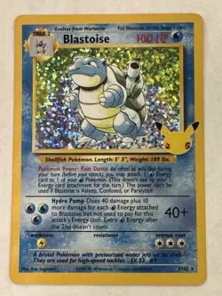Pokemon TCG Blastoise Celebrations: Classic Collection 2/102 Holo Holo Rare - Image 3