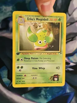 Pokemon Gym Heroes 1st Edition Erika's Weepinbell 49/132 Uncommon Played - Image 3