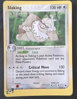 Pokemon Card SLAKING 12/109 EX Ruby Sapphire Holo Rare Very Good Condition - Image 1