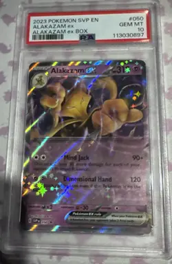 2023 POKEMON SVP EN-SV BLACK STAR PROMO ALAKAZAM EX BOX #050 ALAKAZAM EX PSA 10 - Image 1