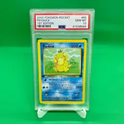 Psyduck 2000 Pokemon Rocket 1st Edition Trading Card #65 PSA 10 💦💦💦 - Image 1
