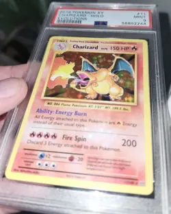 MISPRINT ERROR CHARIZARD 2016 POKEMON XY EVOLUTIONS 11 HOLO BLEED PSA 9 - Image 1
