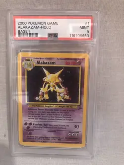 Pokemon PSA 9 WOTC 2000 Base Set 2 Alakazam Holo 1/130 Nice Swirl MINT - Image 1