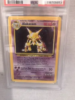 Pokemon PSA 9 WOTC 2000 Base Set 2 Alakazam Holo 1/130 Nice Swirl MINT - Image 2