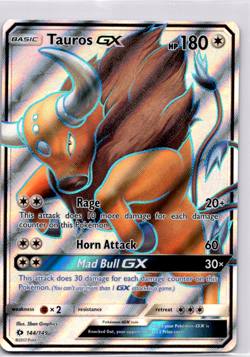 Tauros GX (Full Art) SM Base Set - Pokemon Near Mint - Image 1