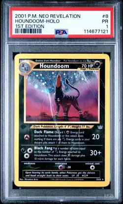 PSA 1 PR POOR Houndoom 1st Edition 8/64 2001 Neo Revelation Pokemon POP 7 - Image 1