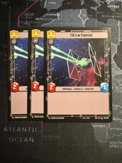 Star Wars Unlimited Spark of Rebellion 3X TIE/LN Fighter Common Card - Image 1