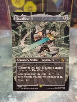 R 0352 Excalibur II 2 BORDERLESS Artifact Final Fantasy MTG Card FIN FFIX - Image 1