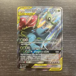 Celebi & Venusaur GX SM167 Tag Team Black Star Promo Alt Art Pokemon Card - Image 1