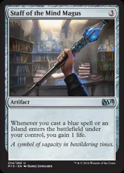 Staff of the Mind Magus - Medium Play MTG Magic 2015 Core Set - Image 1