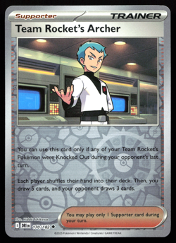 Team Rocket's Archer 170/182 Destined Rivals Reverse Holo Near Mint Pokemon Card - Image 1