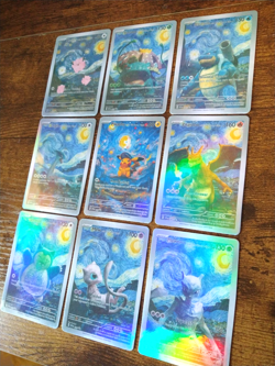 Starry Night 9 Card Full Set Pokemon x Van Gogh Holographic Custom ACG DIY Cards - Image 1