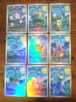 Starry Night 9 Card Full Set Pokemon x Van Gogh Holographic Custom ACG DIY Cards - Image 2