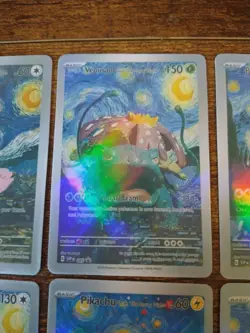Starry Night 9 Card Full Set Pokemon x Van Gogh Holographic Custom ACG DIY Cards - Image 4