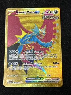 Roaring Moon ex 262/182 Paradox Rift Hyper Rare Gold Pokemon TCG Card NM - Image 1