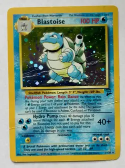 Pokemon TCG Blastoise Holo Rare Card 2/130 Base Set 2 - Creased - Image 1