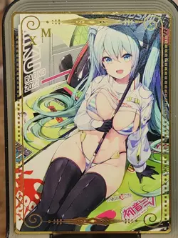 Volcaloid GOLD METAL CARD Hatsune Miku Goddess Story Anime Waifu LGP Racing XM - Image 1