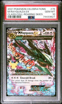 PSA 10 GEM Mega Rayquaza EX 76 Holo Pokemon Celebrations Classic Collection Card - Image 1