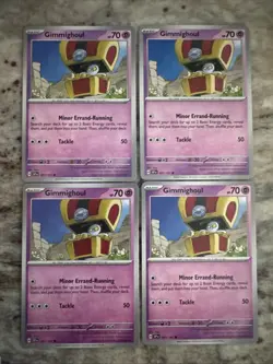 x4 Gimmighoul 4x - 097/191 - Common Pokemon SV08 Surging Sparks NM - Image 1