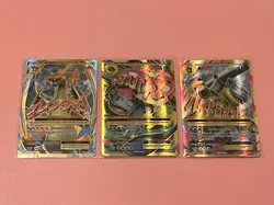 LOT OF 3 MEGA FULL ART EX CHARIZARD VENASAUR BLASTOISE POKEMON SECRET RARE - Image 1