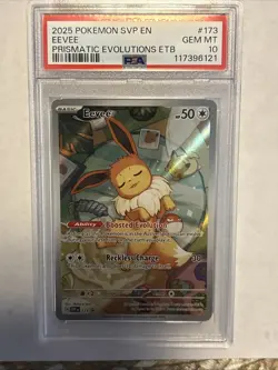 2025 POKEMON SVP EN-SV PRISMATIC EVOLUTIONS ETB #173 EEVEE PSA 10 - Image 1