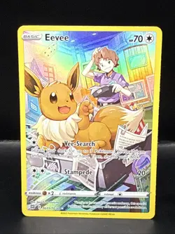 Pokemon TCG Eevee Full Art Holo TG11/TG30 Swsh09 Brilliant Stars Trainer Gallery - Image 1