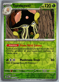 Pokemon - Toedscruel 017/182 - Reverse Holo - Paradox Rift - NM/M - Image 1
