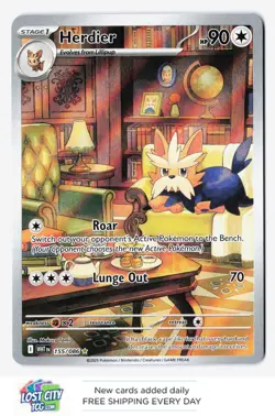 Herdier 155/086 - SV: White Flare Illustration Rare Pokemon Holo NM - Image 1