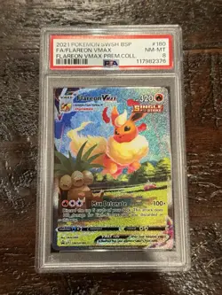 2021 PSA 8 Graded Pokemon Flareon VMAX SWSH180 Box Promo English - Image 1