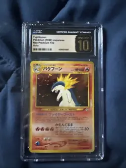 TYPHLOSION POKEMON 1999 JAPANESE NEO PREMIUM FILE HOLO #157 CGC PRISTINE 10 - Image 1