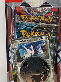 NEW POKEMON TCG ARCHALUDON LOT OF **3** Blister, 2 Packs, with coin - Image 2