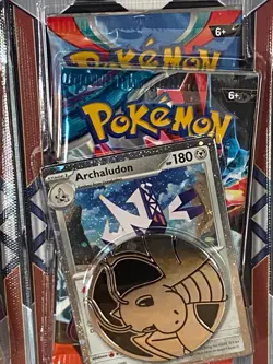 NEW POKEMON TCG ARCHALUDON LOT OF **3** Blister, 2 Packs, with coin - Image 4