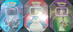 🔥 Lot of 3 Pokemon Tin Set Snorlax Mimikyu Darkrai Sealed RARE TINS. 93 CARDS🔥 - Image 1
