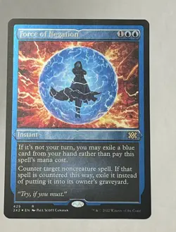 MTG English Force of Negation (Foil Etched) NM Foil Double Masters 2022 - Image 1