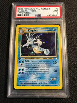 PSA 9 MINT Kingdra 8 Neo Genesis 1st Edition Holo Pokemon Card - Image 1