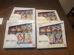 Lot Of 4 One Piece Trading Card Game Illustration Box Volume 1 &2 Factory Sealed - Image 1