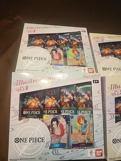 Lot Of 4 One Piece Trading Card Game Illustration Box Volume 1 &2 Factory Sealed - Image 2