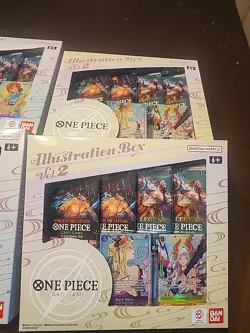 Lot Of 4 One Piece Trading Card Game Illustration Box Volume 1 &2 Factory Sealed - Image 3