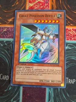 Yu-Gi-Oh! TCG Great Poseidon Beetle PRC1-EN008 Super Rare 1st Edition Near Mint - Image 1