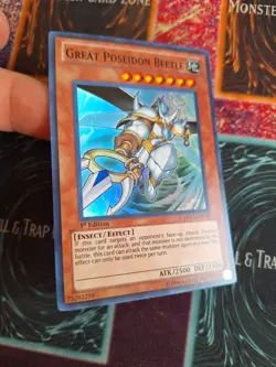 Yu-Gi-Oh! TCG Great Poseidon Beetle PRC1-EN008 Super Rare 1st Edition Near Mint - Image 2