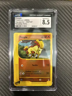 PONYTA REVERSE HOLO Aquapolis Pokemon Card 2003 CGC 8.5 NM/MINT 102/147 - Image 1