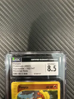 PONYTA REVERSE HOLO Aquapolis Pokemon Card 2003 CGC 8.5 NM/MINT 102/147 - Image 3