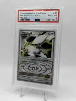 PSA 8 Pokemon Arceus Lv X Platinum: Arceus 96/99 Holo Rare Card - Image 1