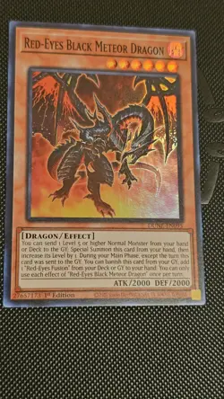 Red-Eyes Black Meteor Dragon DUNE-EN095 Super Rare 1st Ed. Yugioh YU-GI-OH! Card - Image 1