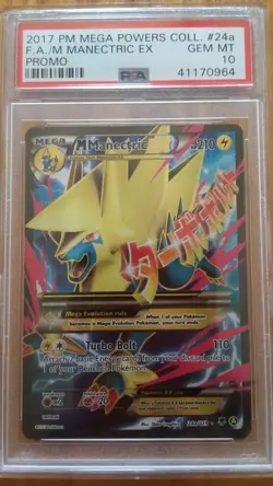 2017 PM MEGA POWERS COLLECTOR MEGA MANECTRIC EX PROMO POKEMON CARD PSA 10 - Image 1