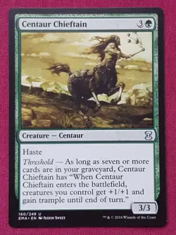 Magic The Gathering ETERNAL MASTERS CENTAUR CHIEFTAIN green card MTG - Image 1