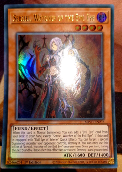 MP20-EN232 Serziel, Watcher Of The Evil Eye Ultra 1st Edition Yugioh Card - Image 1