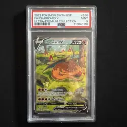 Pokemon TCG Charizard v SWSH Black Star Promos Holo Card SWSH260 PSA 9 - Image 1