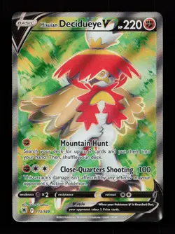 Hisuian Decidueye V (Full Art) 173/189 Ultra Rare Astral Radiance Pokemon Card - Image 1