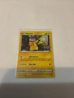 Pokemon GO TCG Pikachu with Gift Promo SWSH234 Pokemon Card Black Star - Image 1